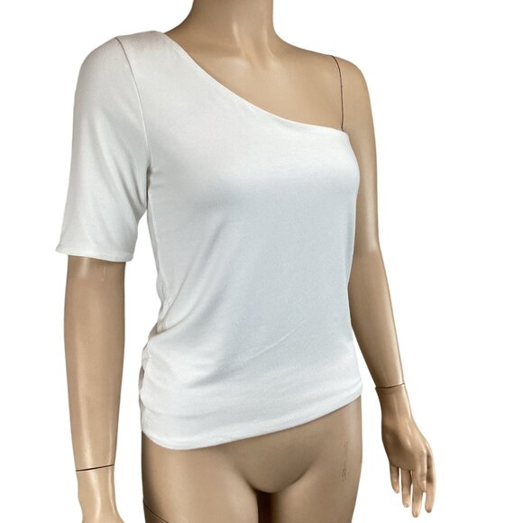 J.Crew Top Size Small NWT FormKnit One-Shoulder White Stretch - Picture 4 of 7
